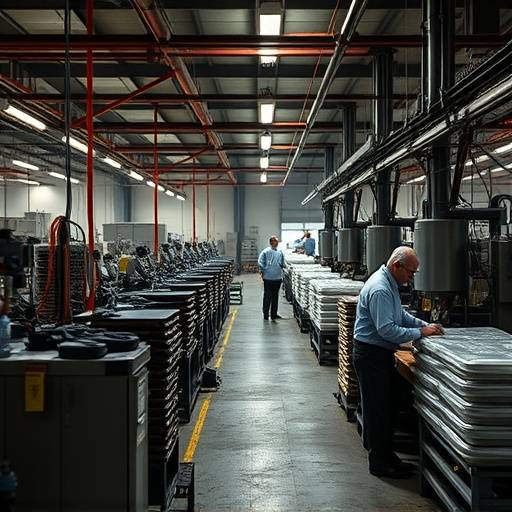 Fabbrica italiana con operai al lavoro