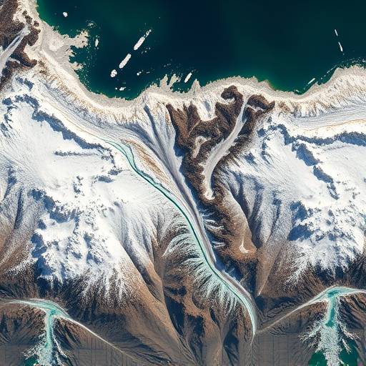 Immagine satellitare che mostra lo scioglimento dei ghiacciai