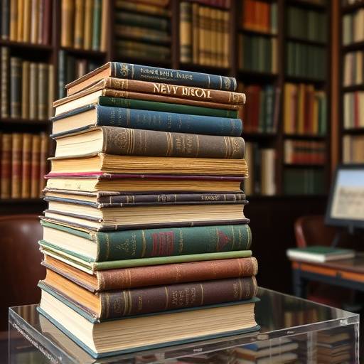 Una pila di libri antichi in una biblioteca italiana